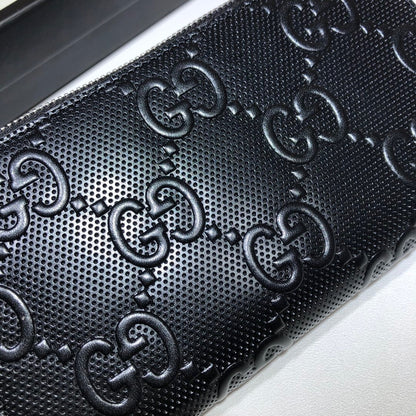 Gucci Textured Leather GG Embossed Long Wallet