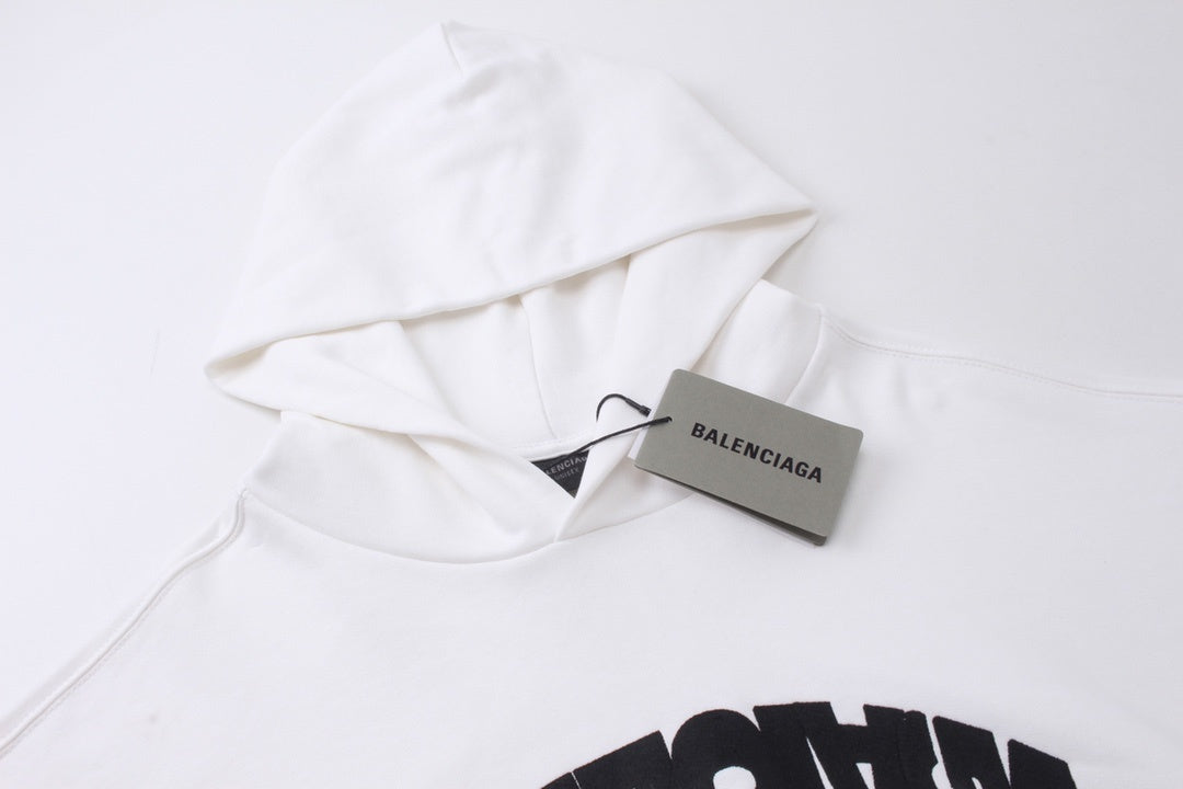 Balenciaga Round Backflip Hoodie "White-Black"