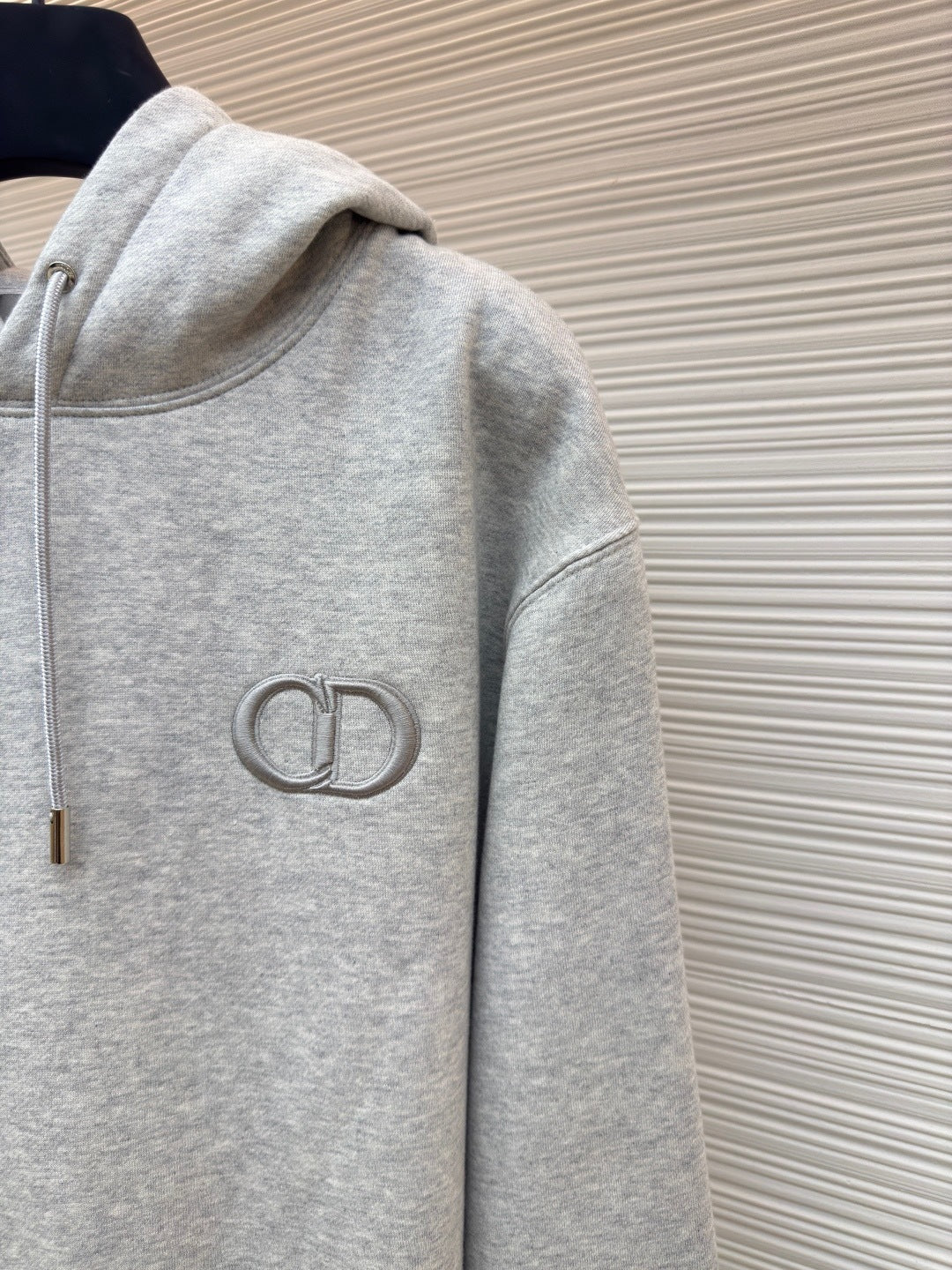 Dior CD Icon Hooded Sweatshirt "Gray Cotton Fleece"