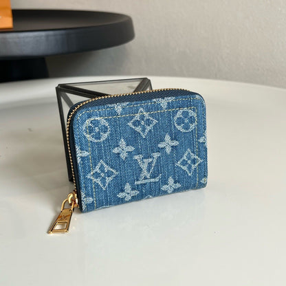 Louis Vuitton Zippy Coin Purse "Monogram Denim Blue"