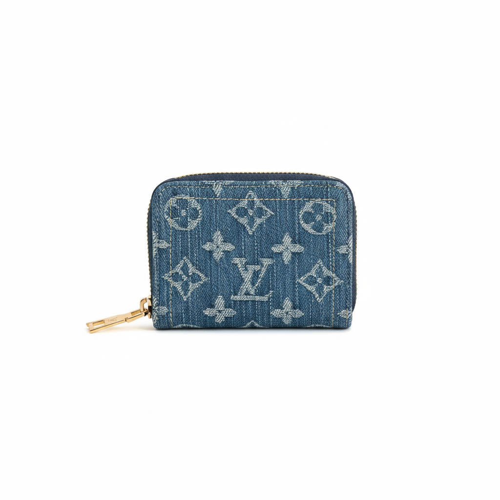 Louis Vuitton Zippy Coin Purse "Monogram Denim Blue"