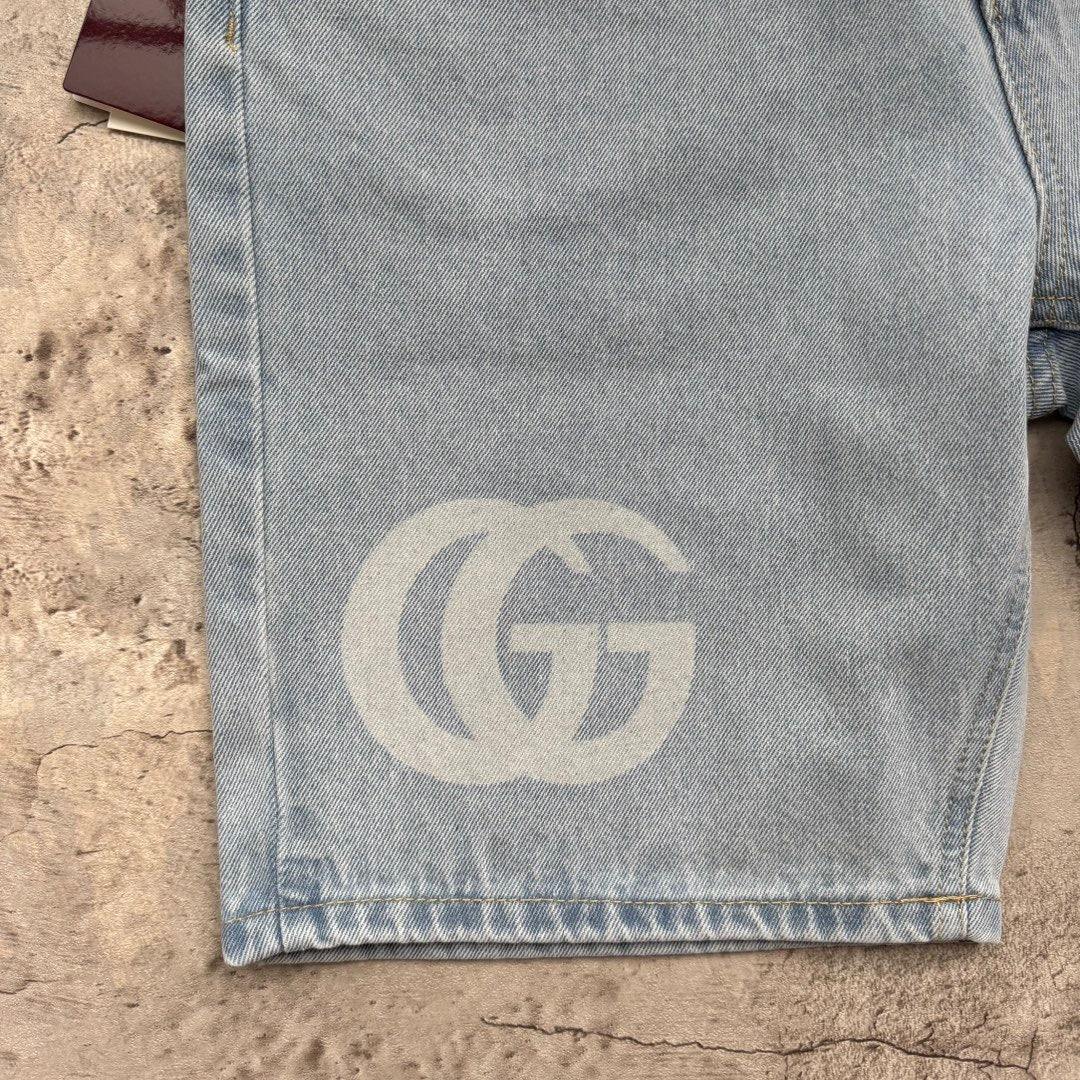 Gucci Lasered Denim Shorts
