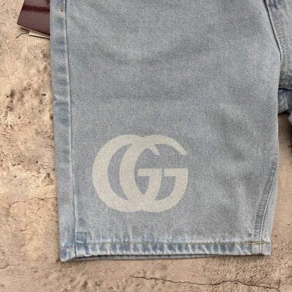 Gucci Lasered Denim Shorts