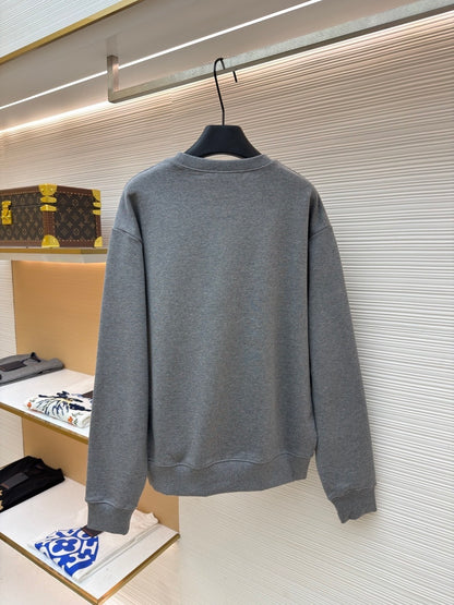 Dior Sweatshirt with Horse Embroidery and Print "Gray Cotton Fleece"
