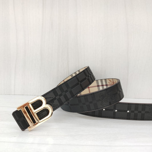 Burberry Leather Belt "Black-Gold"
