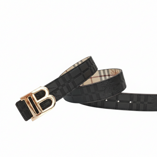 Burberry Leather Belt "Black-Gold"