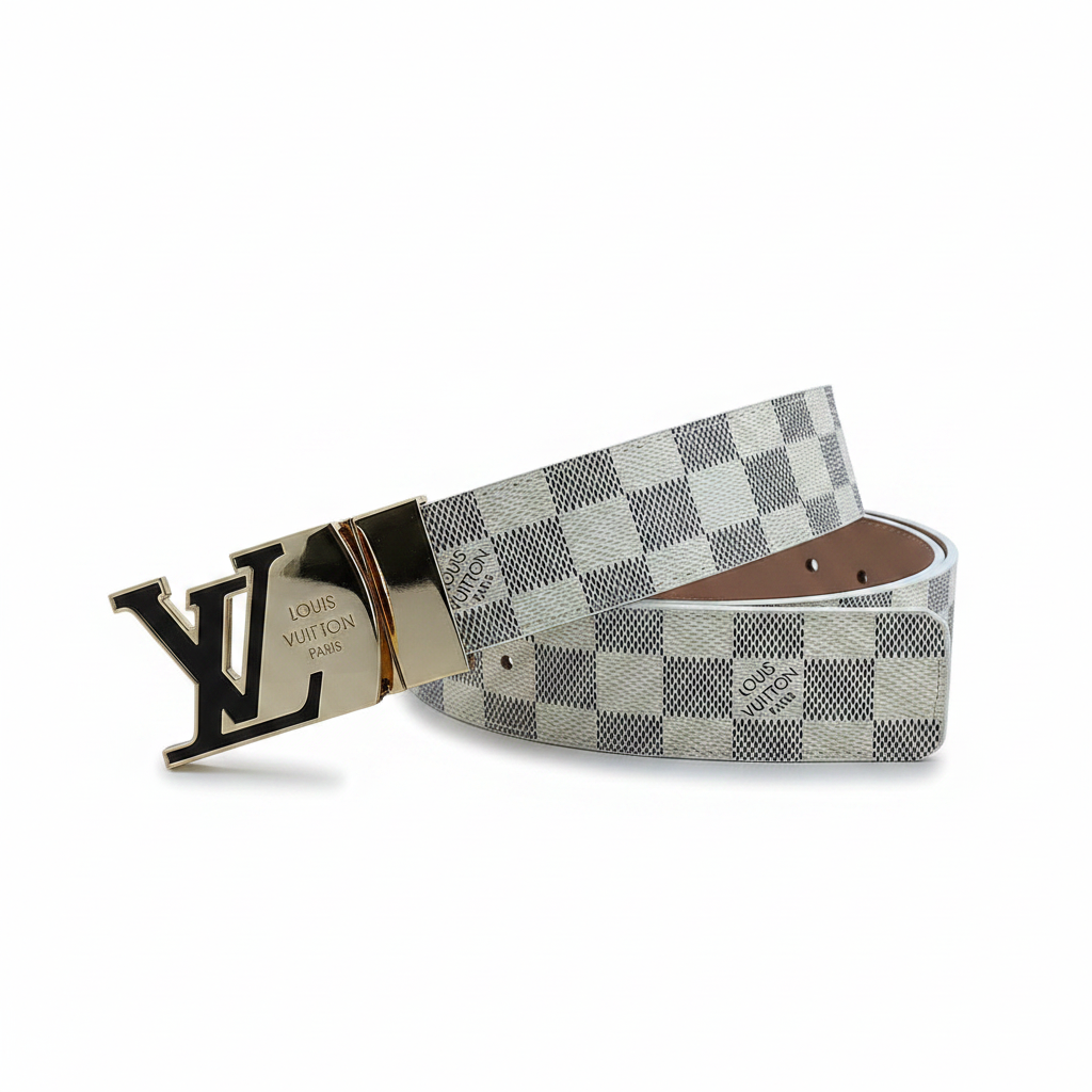Louis Vuitton Leather Belt "White-Black"