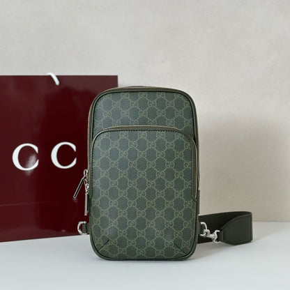 Gucci GG Monogram Small Slingbag "Forest Green GG Fabric"