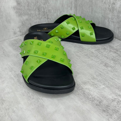 Valentino Garavani Rockstud Slides "Green-Black"