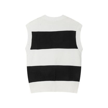 Ami Paris Sweater Vest "White-Black"
