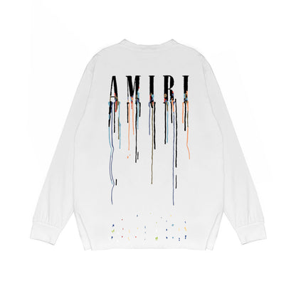 Amiri Paint Drip Core Logo Print Sweatshirt "White"