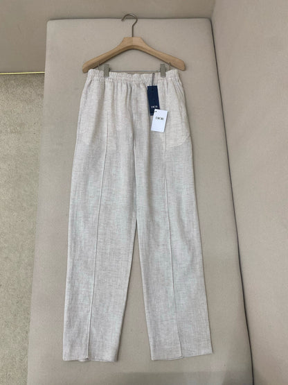Dior Linen and Cotton Pants "Beige"