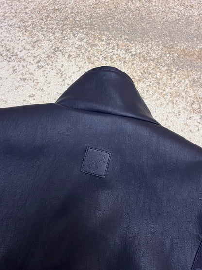Louis Vuitton Leather Mix Track Top "Dark Navy"