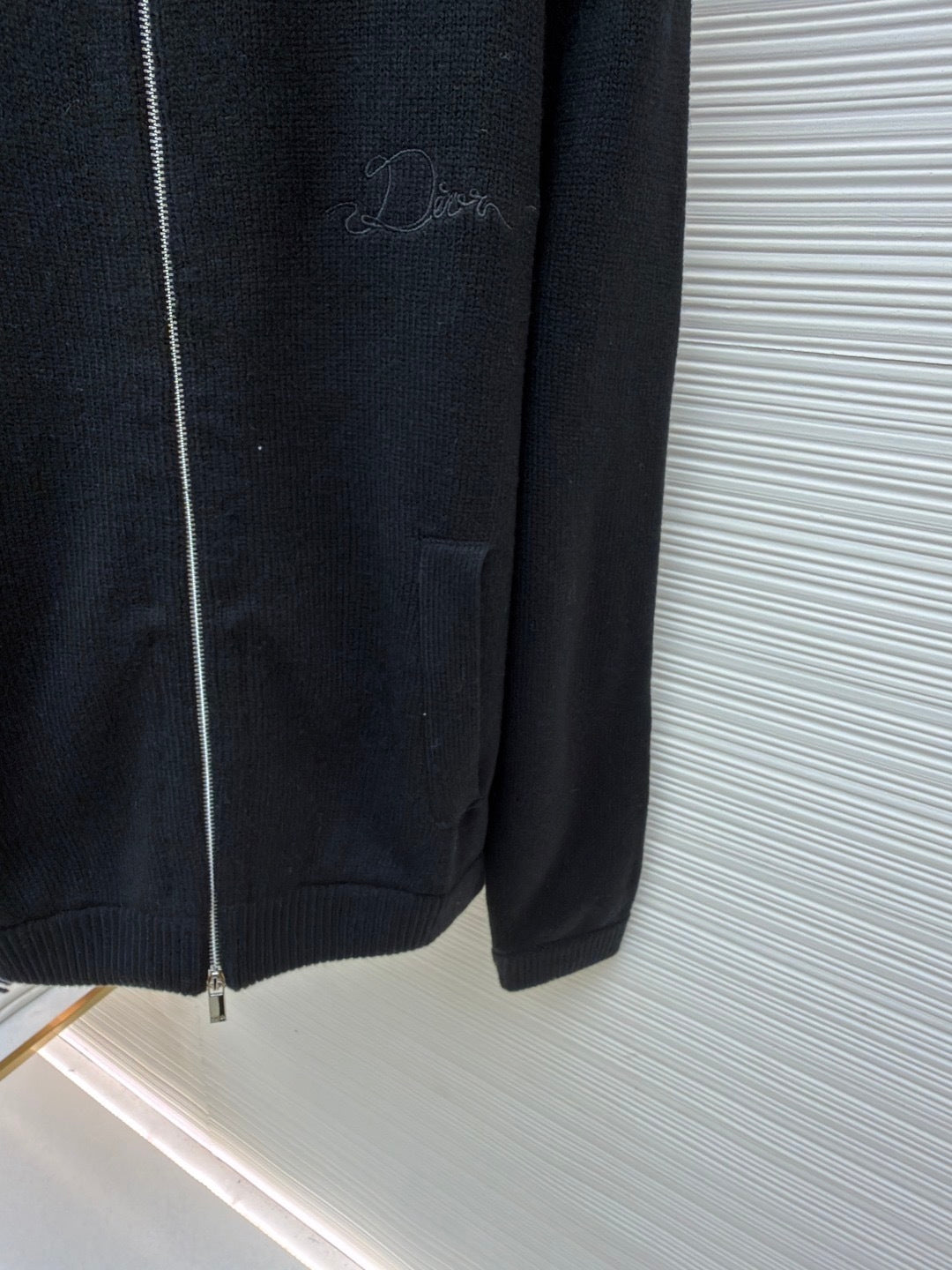 Dior Ribbon Blouson Jacket "Black Wool Jersey"