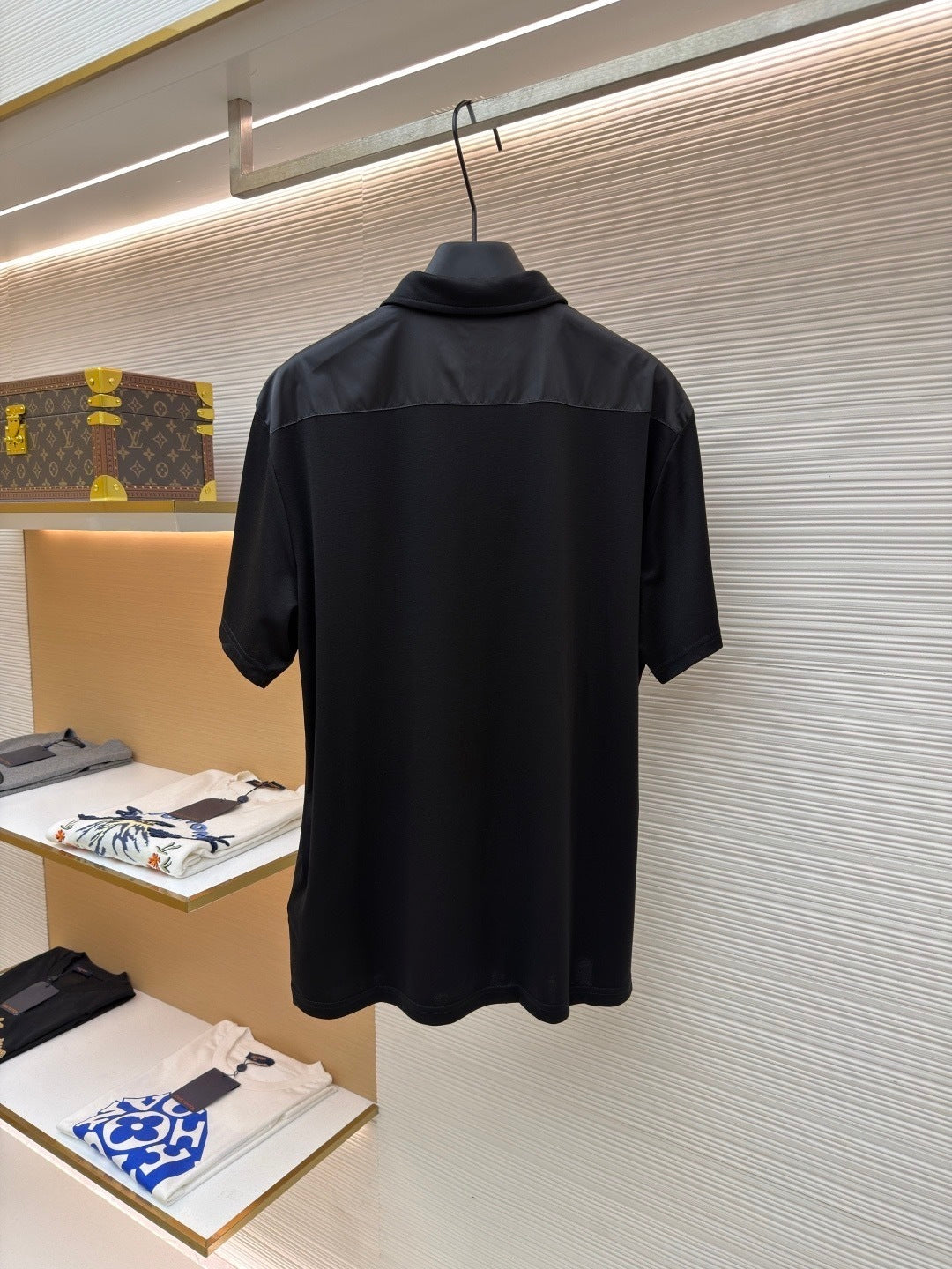 Prada Polo T-Shirt with Re-Nylon Details "Black"