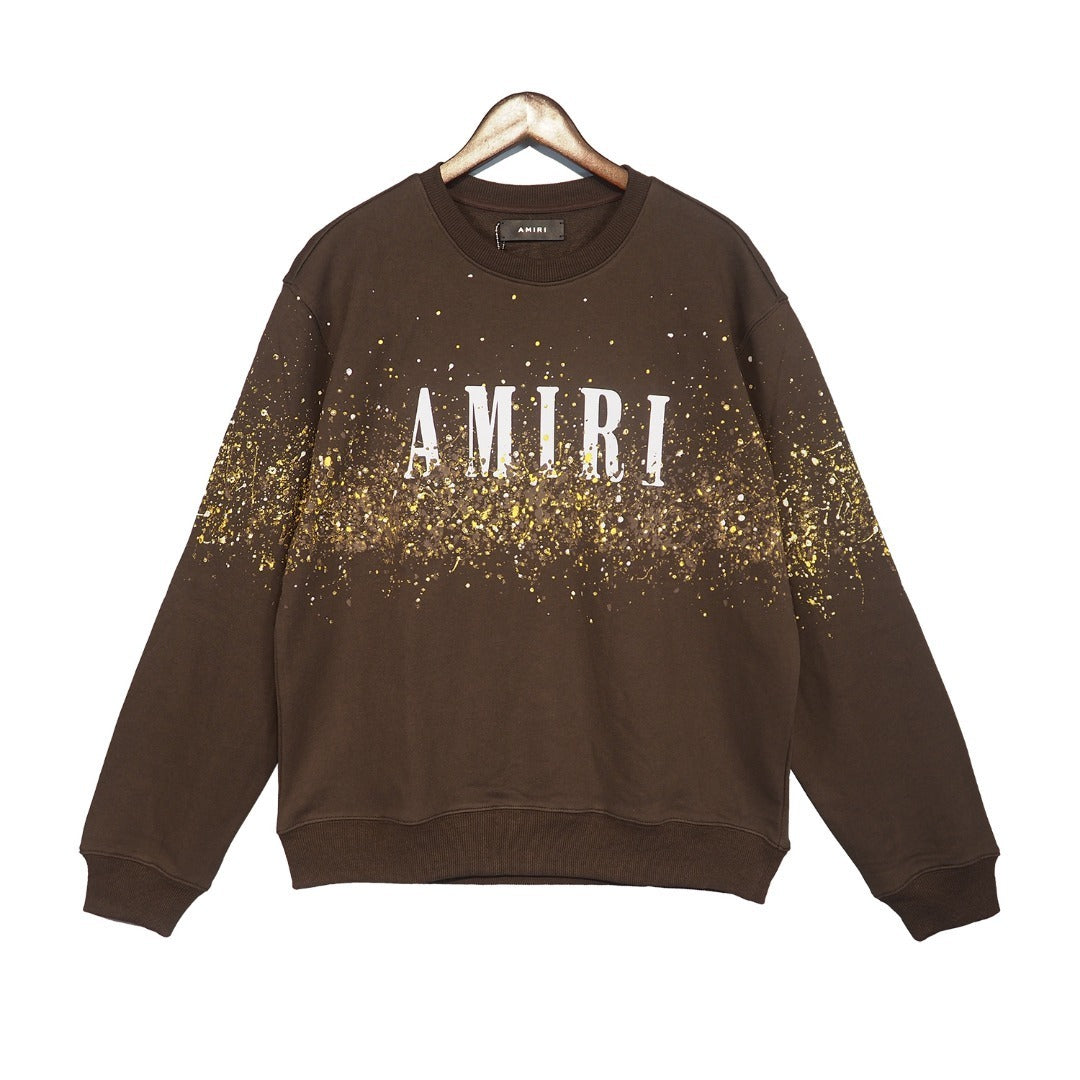 Amiri Crystal Splash Logo Sweatshirt "Brown"