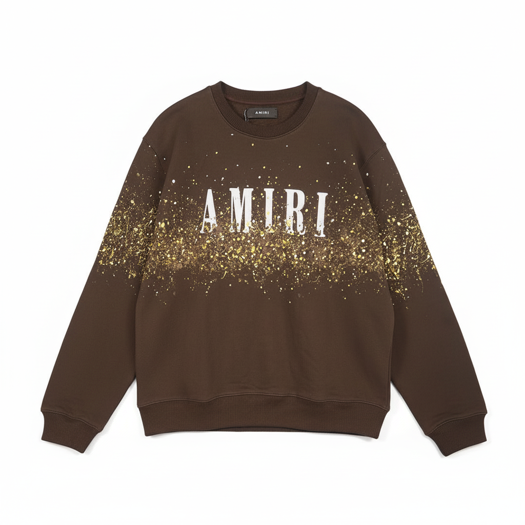 Amiri Crystal Splash Logo Sweatshirt "Brown"