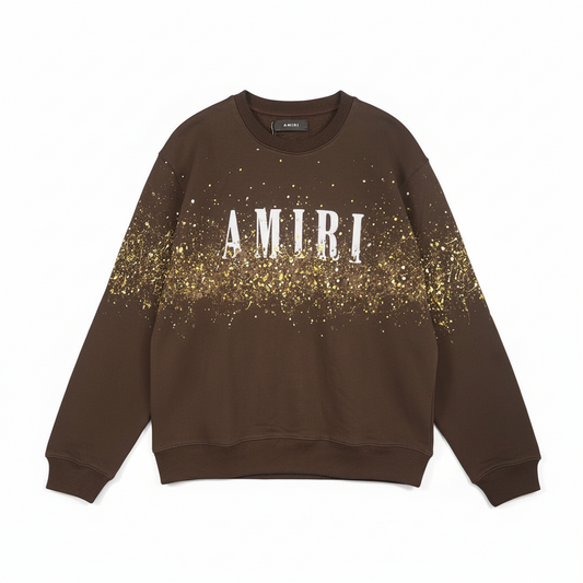 Amiri Crystal Splash Logo Sweatshirt "Brown"
