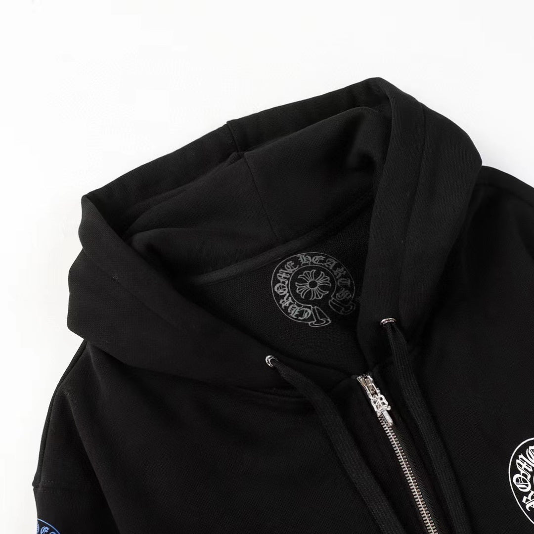 Chrome Hearts Zip-Up Hoodie "Black-Multicolour"