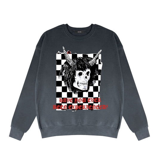 Amiri x Wes Lang Checker Skull Sweatshirt "Grey"