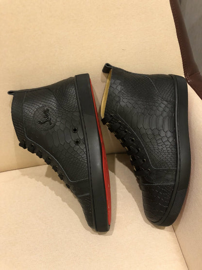 Christian Louboutin High-Top Python Leather Orlato "Black"
