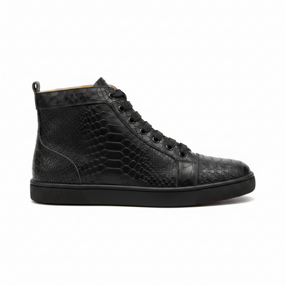 Christian Louboutin High-Top Python Leather Orlato "Black"