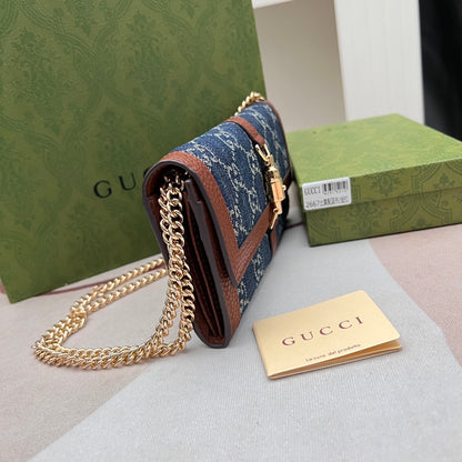 Gucci Jackie 1961 GG Continental Chain Wallet