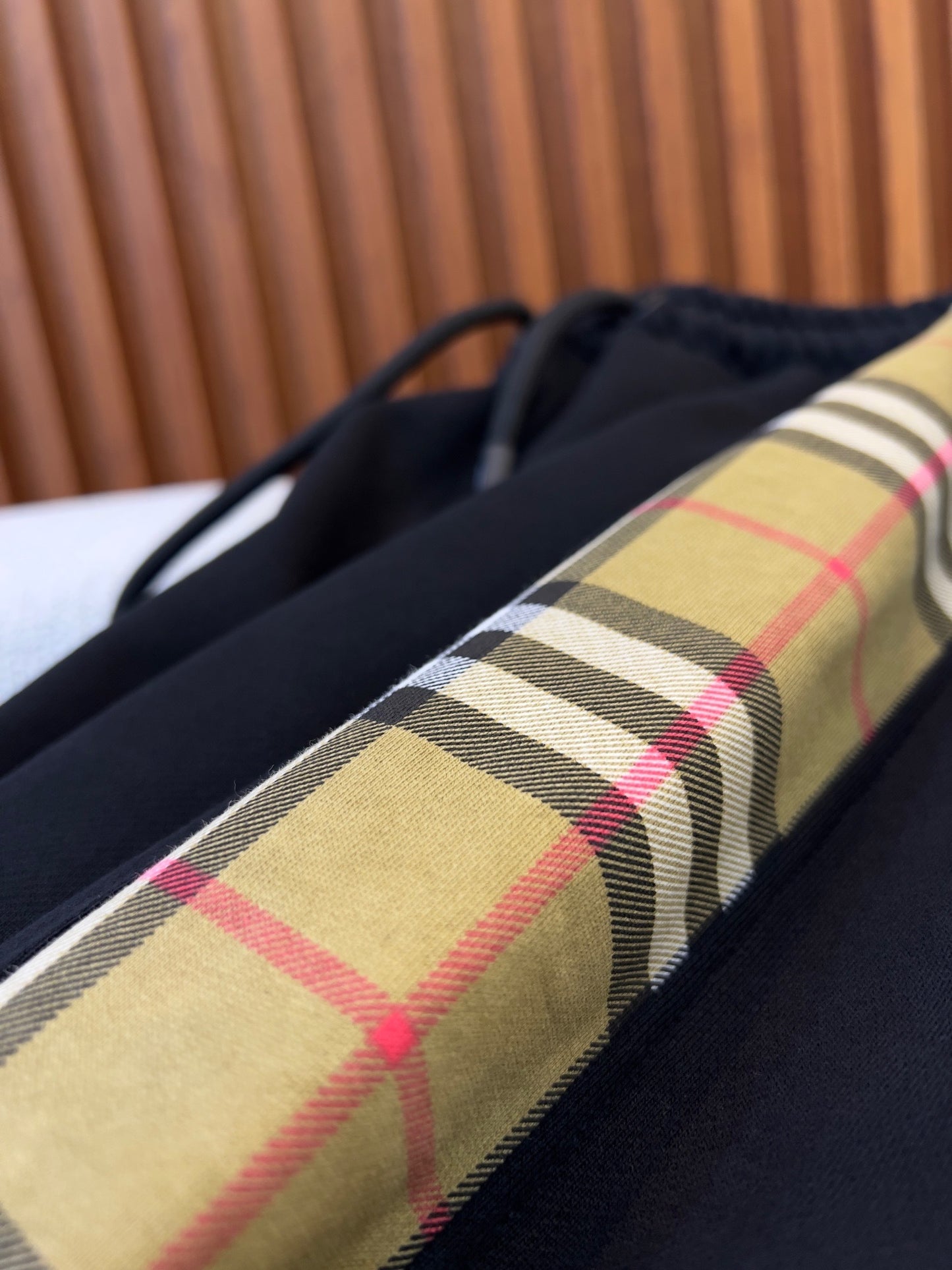 Burberry Cotton Vintage Check Trim Jogging Pants "Black"
