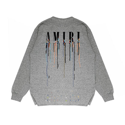 Amiri Paint Drip Core Logo Print Sweatshirt "Grey-Black"