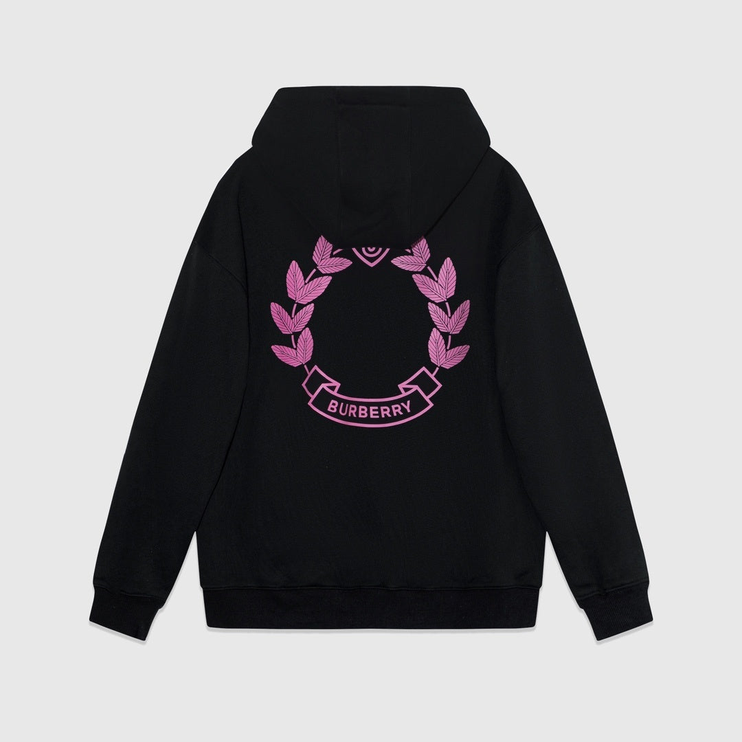 Burberry Oak Leaf Crest Hoodie "Black-Pink"