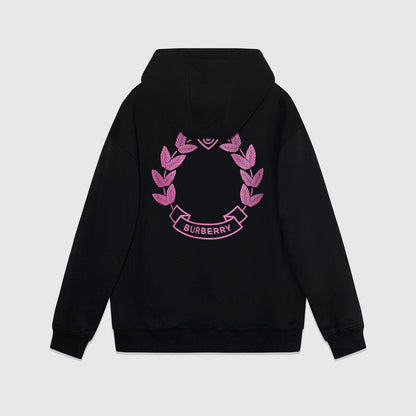Burberry Oak Leaf Crest Hoodie "Black-Pink"