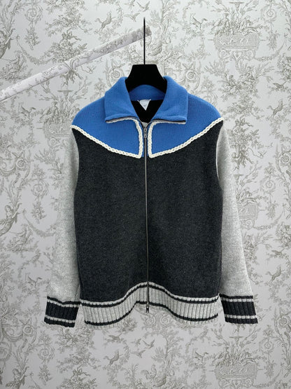 Bottega Veneta Zip Sweater "Antracite-Blue"