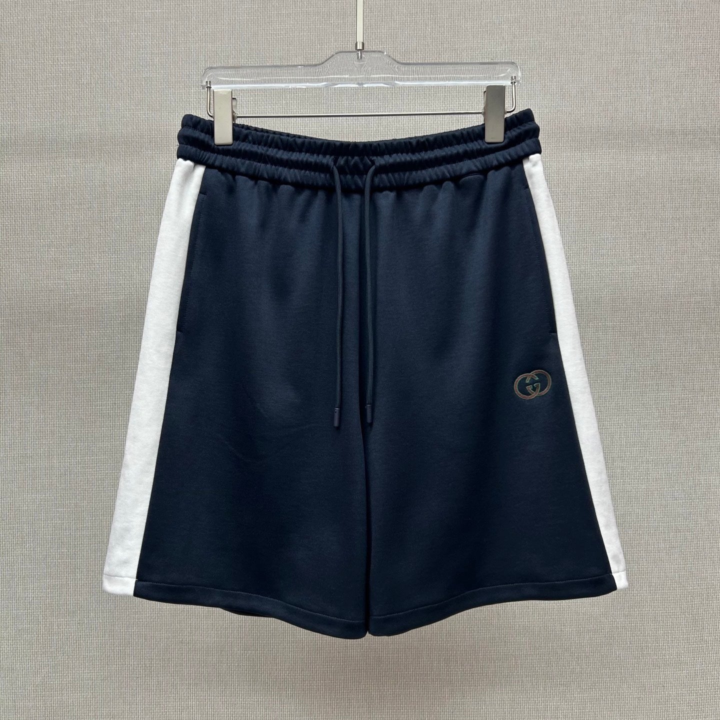 Gucci Technical Jersey Shorts with Embroidery "Navy-White"