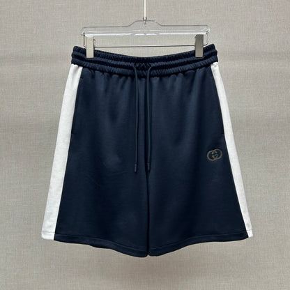 Gucci Technical Jersey Shorts with Embroidery "Navy-White"