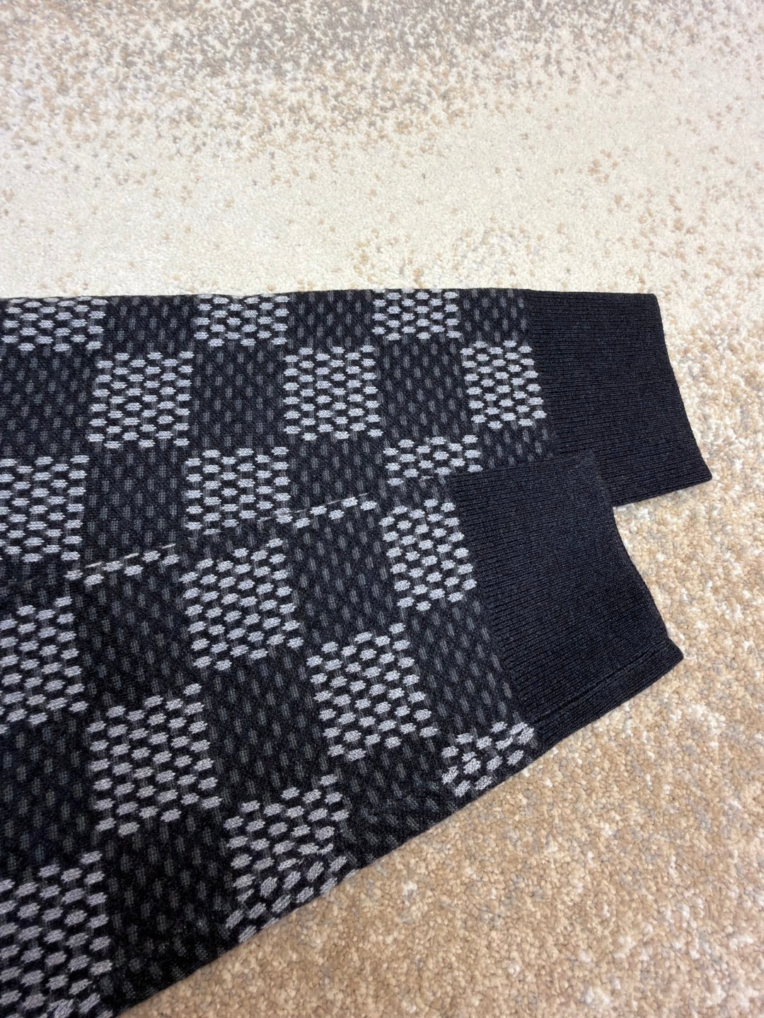 Louis Vuitton Damier Wool Crewneck Sweater "Washed Black"