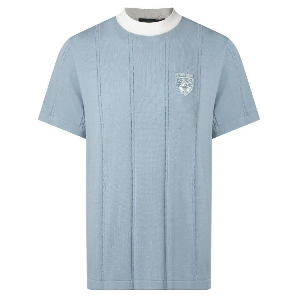 Louis Vuitton Silk-Cotton Short-Sleeved Crewneck "Sky Blue"