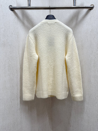 Louis Vuitton Embroidered Signature Long-Sleeved Crewneck "Milky White"