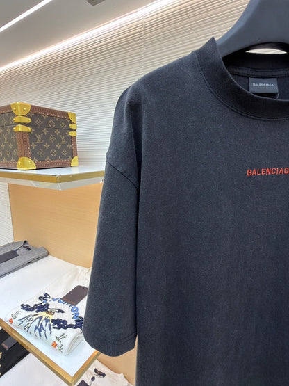 Balenciaga Back T-Shirt "Faded Black-Red"