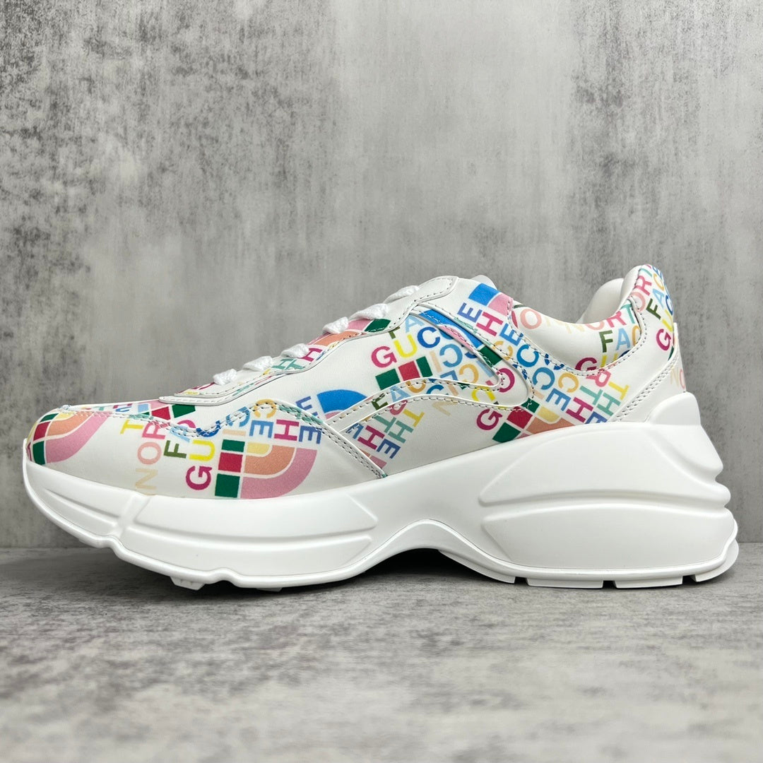 Gucci x The North Face Rhyton "White-Multicolour All Over Logo"