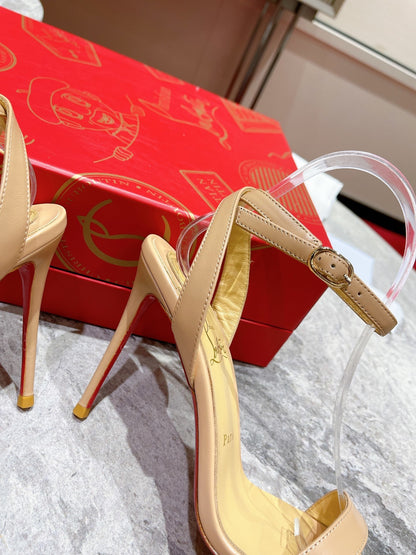 Christian Louboutin Loubigirl 100mm Platform Sandals "Beige"