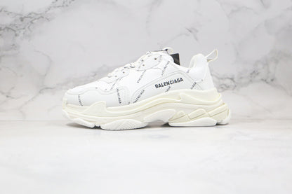 Balenciaga Triple S "White-All Over Logo"