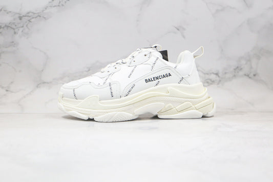 Balenciaga Triple S "White-All Over Logo"