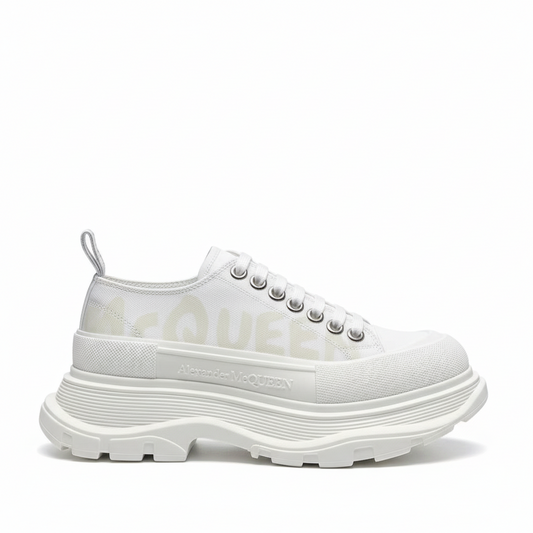 Alexander Mcqueen Tread Slick Low "Graffiti White-Silver"