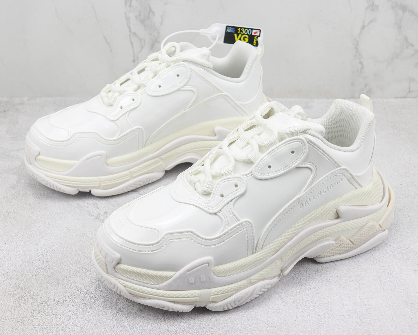 Balenciaga Triple S "White Leather Gloss"