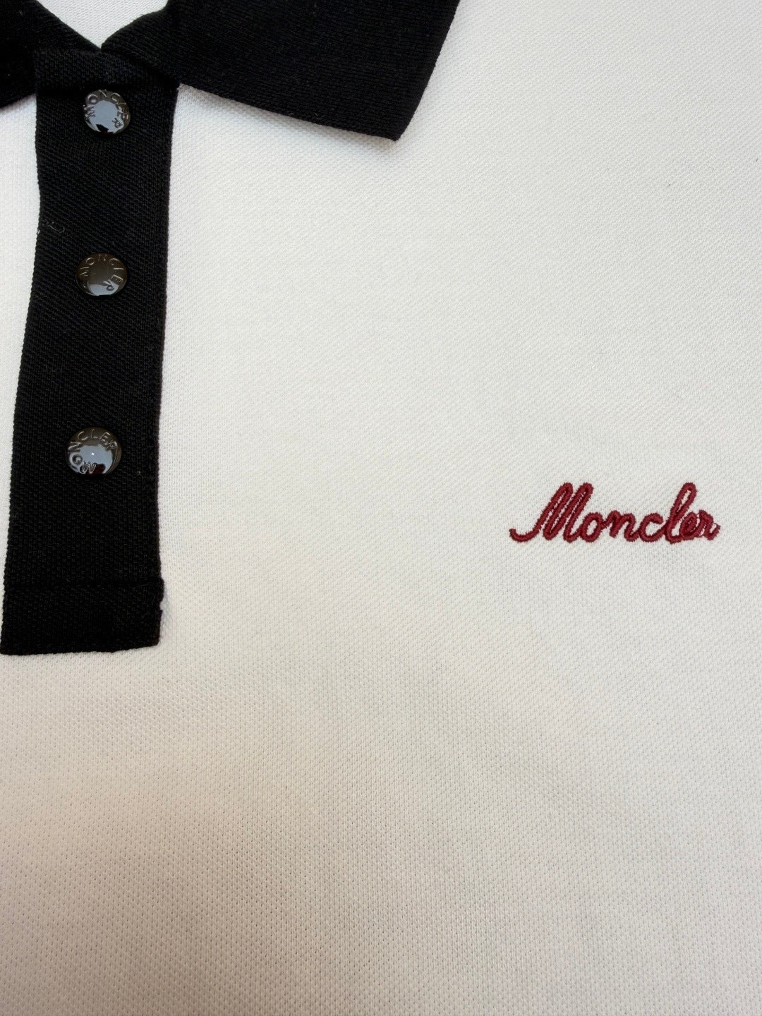 Moncler Embroidered Logo Piquet Polo T-Shirt "White"