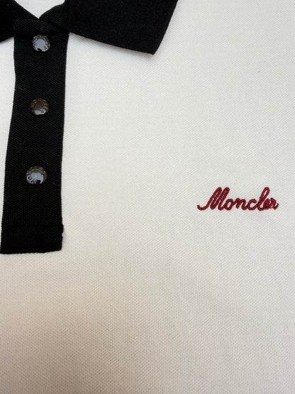 Moncler Embroidered Logo Piquet Polo T-Shirt "White"