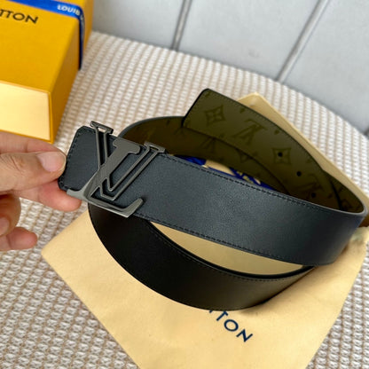 Louis Vuitton Reversible Dimension Leather Belt "Green" and "Black"