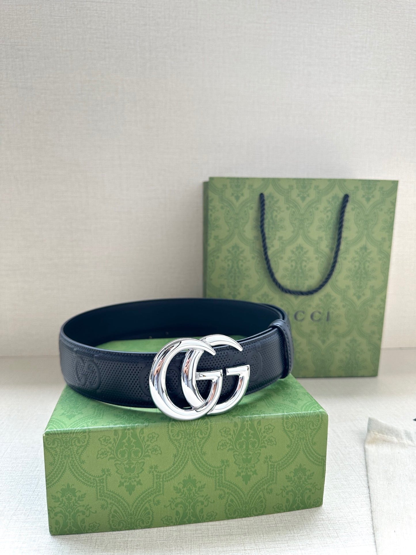Gucci GG Marmont Leather Belt "Black"