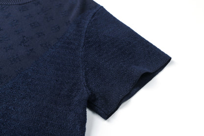 Louis Vuitton Graphic Jacquard Short-Sleeved Crewneck "Deep Navy"