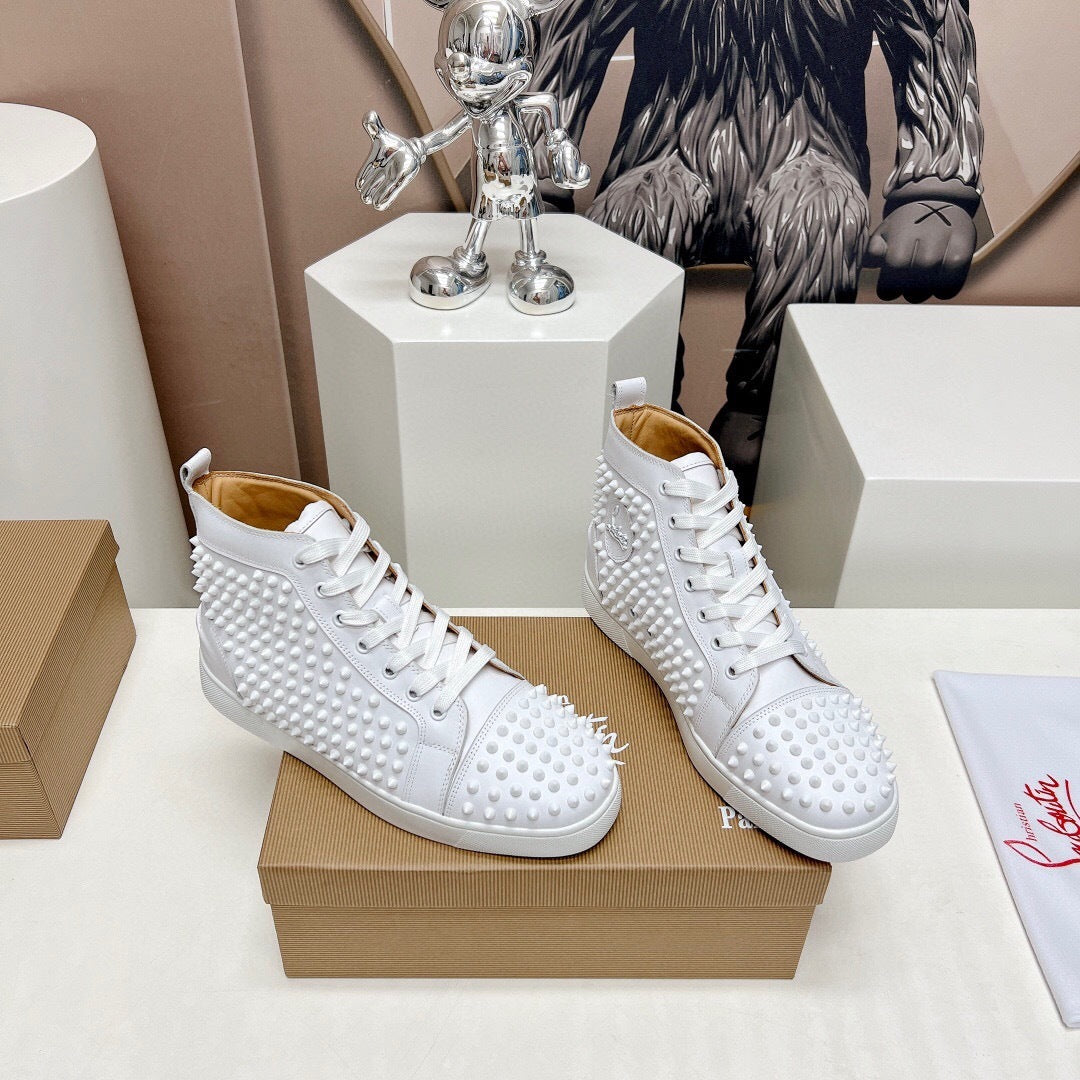 Christian Louboutin High-Top Louis Spike "White"